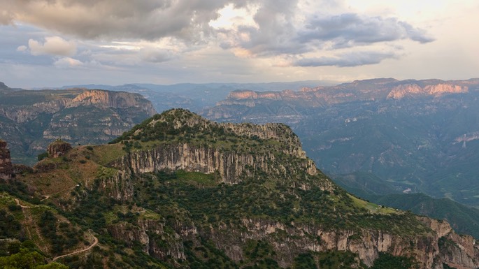 Gallego Viewpoint above the Urique River and Urique, Chihuahua, MX